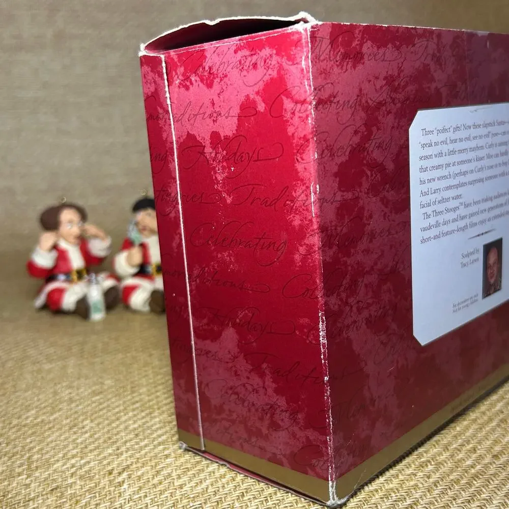 Hallmark Keepsake Three Stooges Wise Stooges Ornament Set of 3 w/ Box 2001